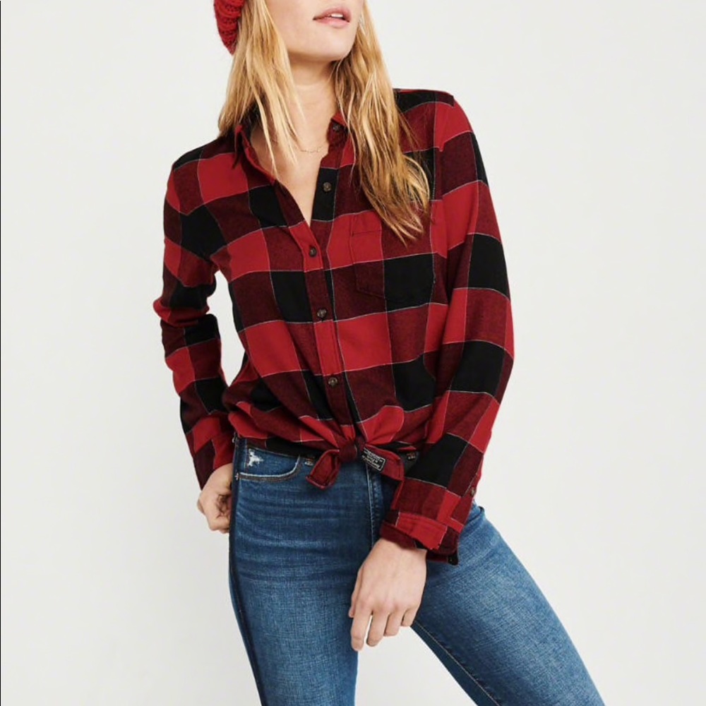 Abercrombie Red Flannel Shirt